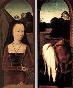 Hans Memling Diptych with the Allegory of True Love oil on canvas